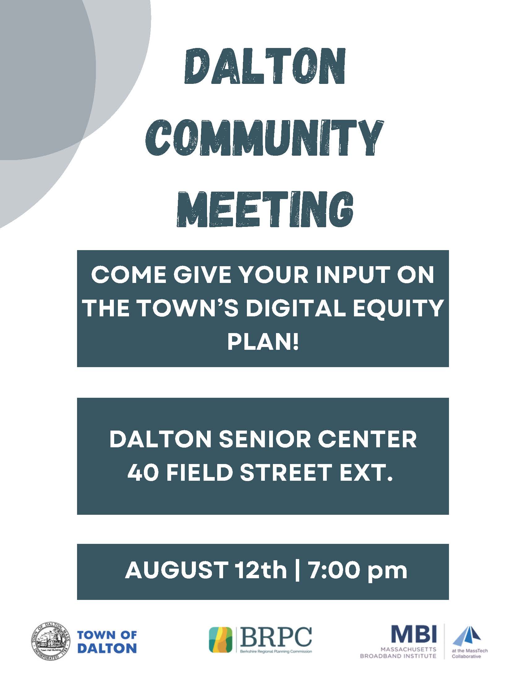 Dalton Community Meeting – August 12th